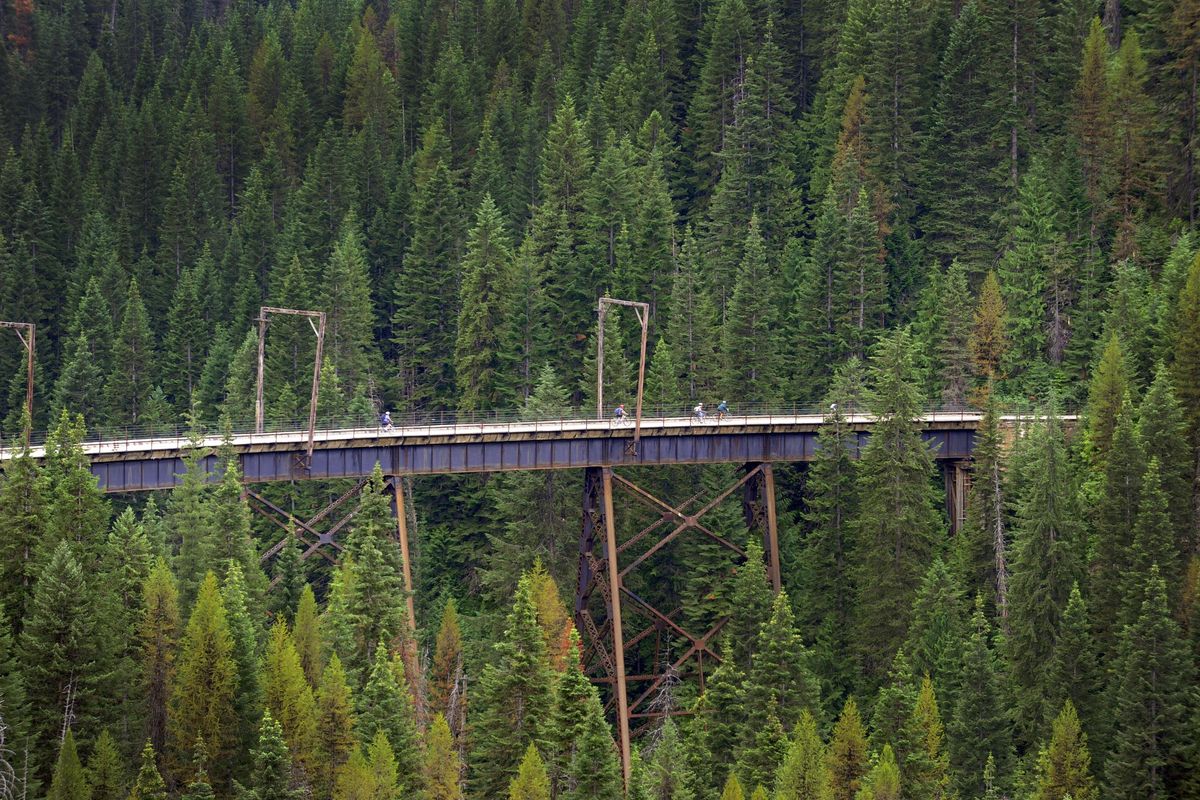 In this Aug. 1, 2010 file photo, a trestle is dwarfed by the size of the forest that frames in on the Trail of the Hiawatha at the Idaho Montana border. (File / SR)