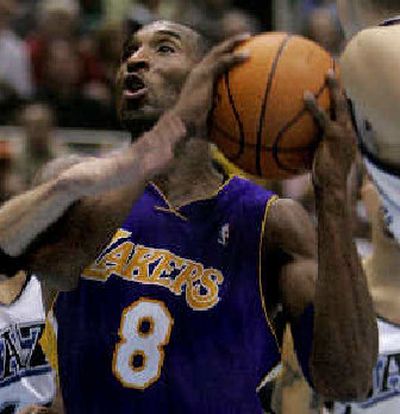 At 27 years old, Kobe Bryant is a senior citizen on the Los Angeles Lakers.
(Associated Press / The Spokesman-Review)