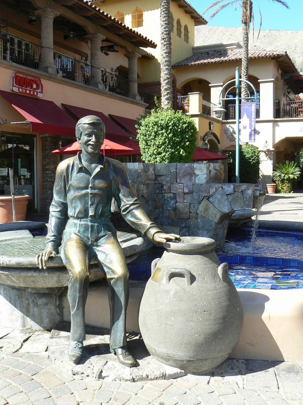 Below: A bronze statue of singer and former Palm Springs mayor Sonny Bono sits on Mercado Plaza in the historic downtown. A bronze star bearing his name is one of 200 embedded in the sidewalks along Palm Canyon Drive. (The Spokesman-Review)