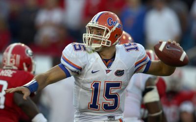 Florida’s Tim Tebow threw for two touchdowns and ran for three.  (Associated Press / The Spokesman-Review)