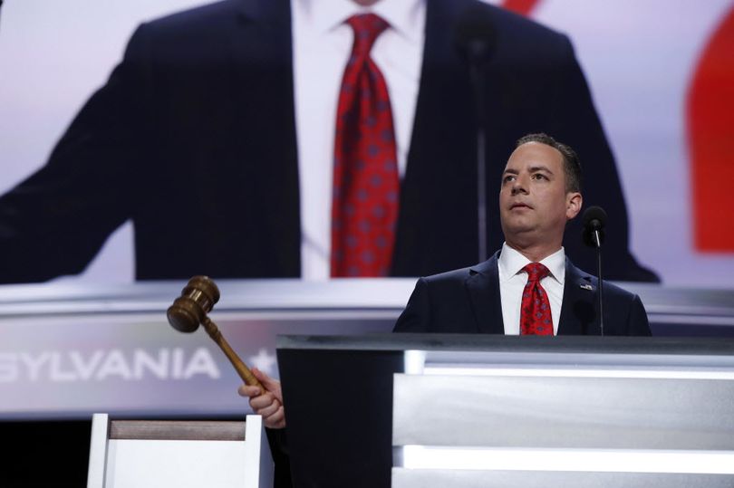 Reince Priebus, Chairman of the Republican National Committee, gavels during first day of the Republican National Convention in Cleveland, Monday, July 18, 2016. (AP Photo/Carolyn Kaster)