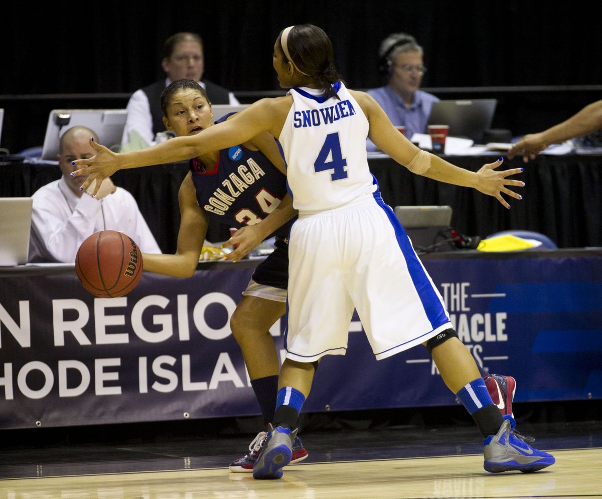 Gonzaga defensive leader Jazmine Redmon returns to the backcourt along with fellow junior Haiden Palmer and senior Taelor Karr. (Colin Mulvany)