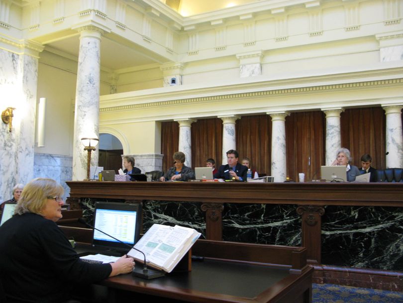 Legislative budget director Cathy Holland-Smith addresses the Joint Finance-Appropriations Committee on Friday as it debates its budget target for next year. (Betsy Russell)