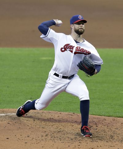Cleveland’s Corey Kluber pitched his first career shutout, in just 85 pitches. (AP)