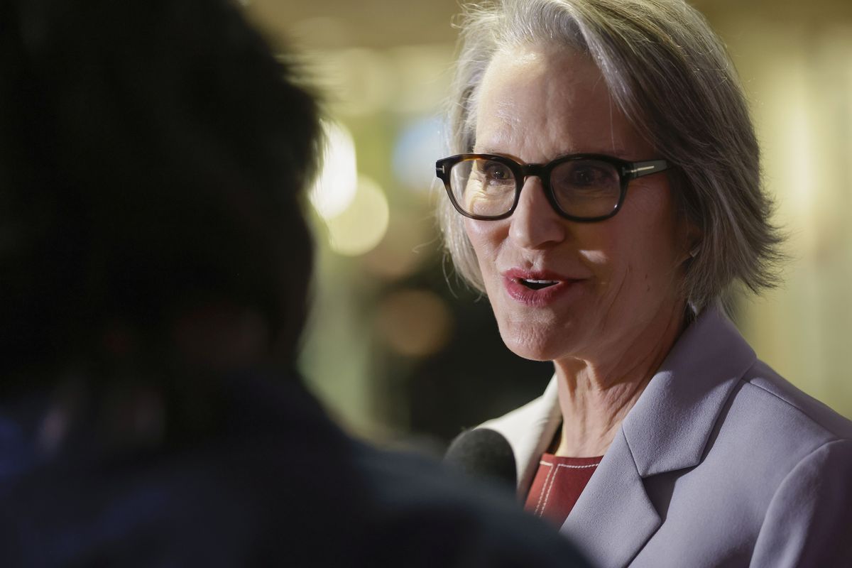 Elizabeth Cantwell is shown in February after she was named Washington State University’s 12th president. Cantwell has not joined hundreds of other college presidents in signing a joint letter opposing “government overreach.” (Geoff Crimmins/For The Spokesman-Review)