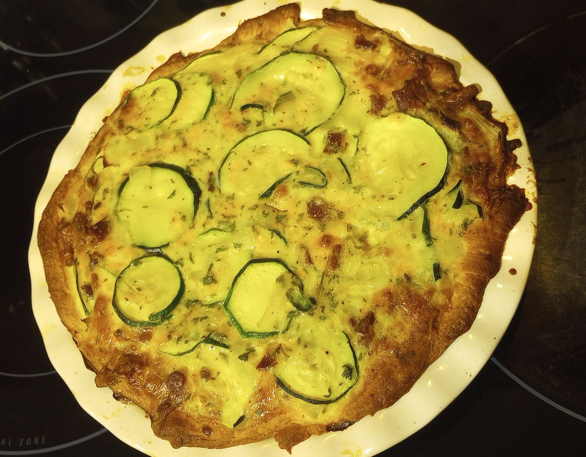 This recipe for Zucchini Bacon Quiche includes a roll of crescent dough.  (Cindy Hval/For The Spokesman-Review)