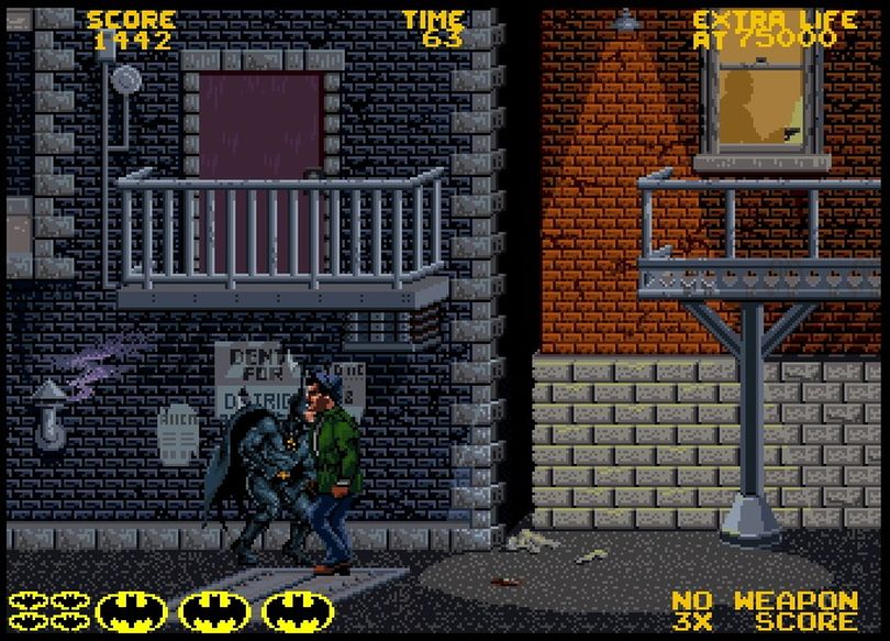 Batman's arcade adventure in 1990 by Atari used the likenesses and voices of film series stars Michael Keaton and Jack Nicholson, as well as Danny Elfman's score. 