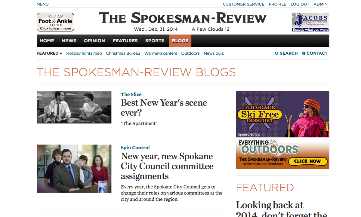 Spokesman.com Blog Redesign Goes Live! | The Spokesman-Review