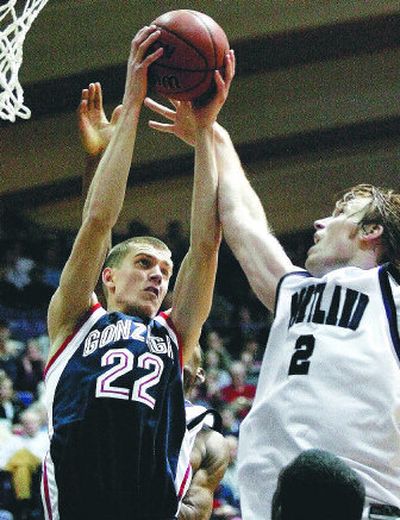 
With his minutes on the rise the past two months, transfer Micah Downs has given Gonzaga a consistent scoring threat from the outside as well as solid defense and reliable rebounding. 
 (Associated Press / The Spokesman-Review)