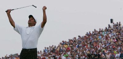 Michael Campbell of New Zealand enjoys the moment after winning the 105th U.S. Open Championship at the Pinehurst Resort and Country Club's No. 2 course on Sunday in Pinehurst, N.C.
(Associated Press / The Spokesman-Review)