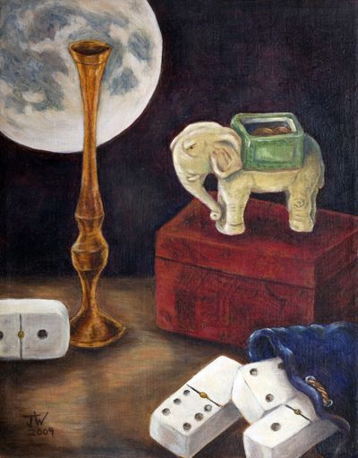 Janet Wilbanks’ painting “Sentry at the Elephant Graveyard,” will be among the works at the Slightly West of Spokane Artists Studio Tour, next  Saturday in Cheney and Medical Lake. 