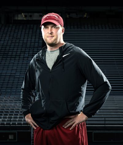 WSU offensive coordinator/quarterbacks coach Coach Ben Arbuckle.  (COLIN MULVANY/THE SPOKESMAN-REVI)