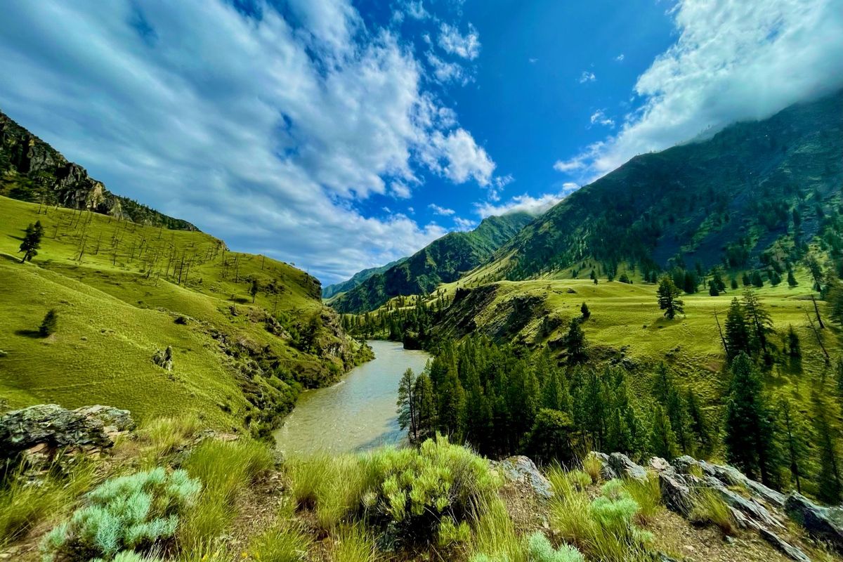 The view from over Marble Creek Left during a rafting trip on the Middle Fork river in central Idaho.  (Saiah Schneider)