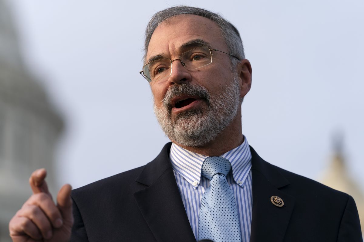 Rep. Andy Harris, R-Md., speaks during a news conference with members of the conservative Freedom Caucus, on Capitol Hill, Thursday, Dec. 3, 2020, in Washington. (Jacquelyn Martin)
