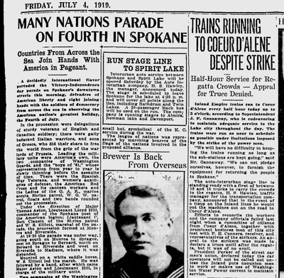 Spokane’s giant Victory and Independence Day parade through downtown had an international flavor, the Spokane Daily Chronicle reported on July 4, 1919. (Spokesman-Review archives)