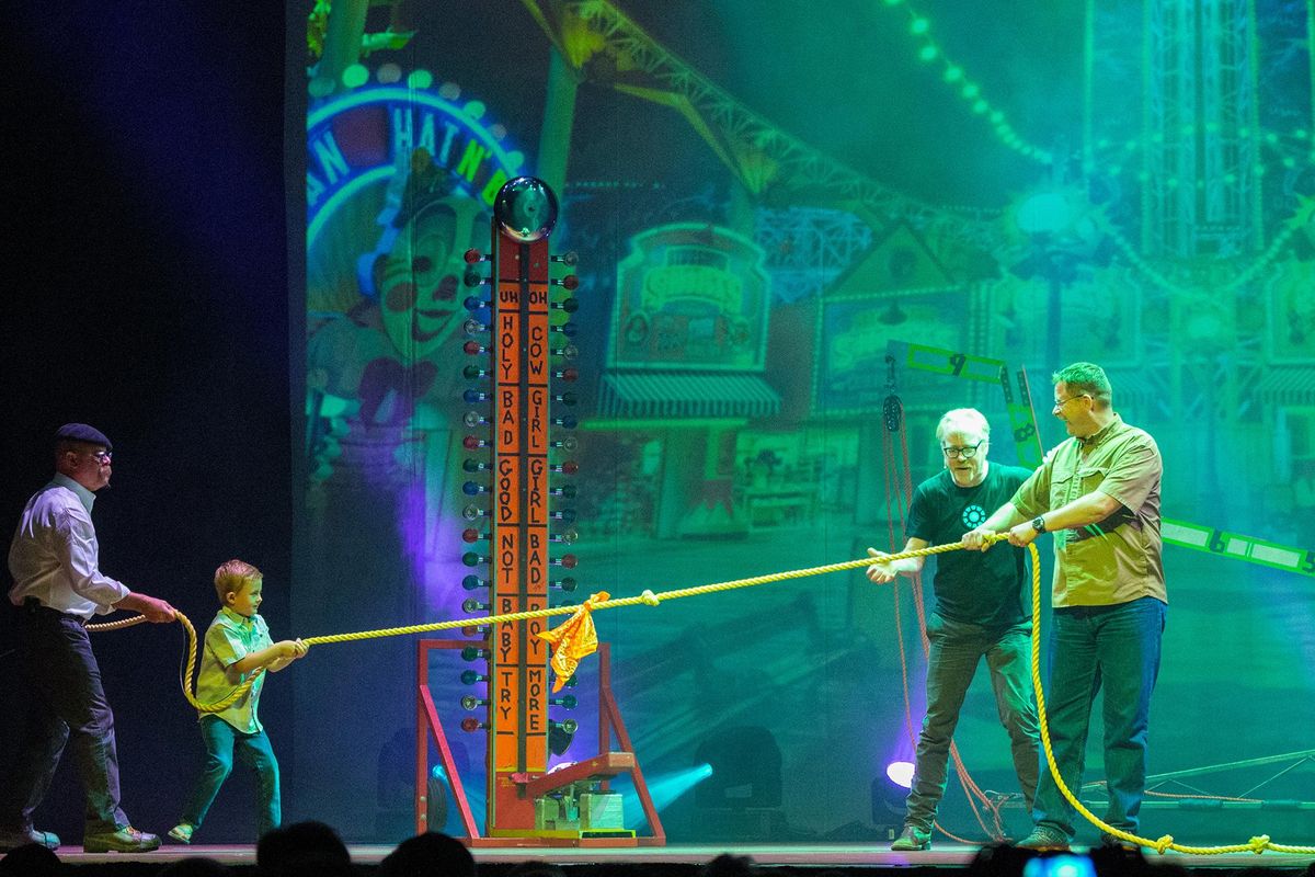 Jamie Hyneman and Adam Savage bring an all-new, live stage “Mythbusters” show to Spokane.