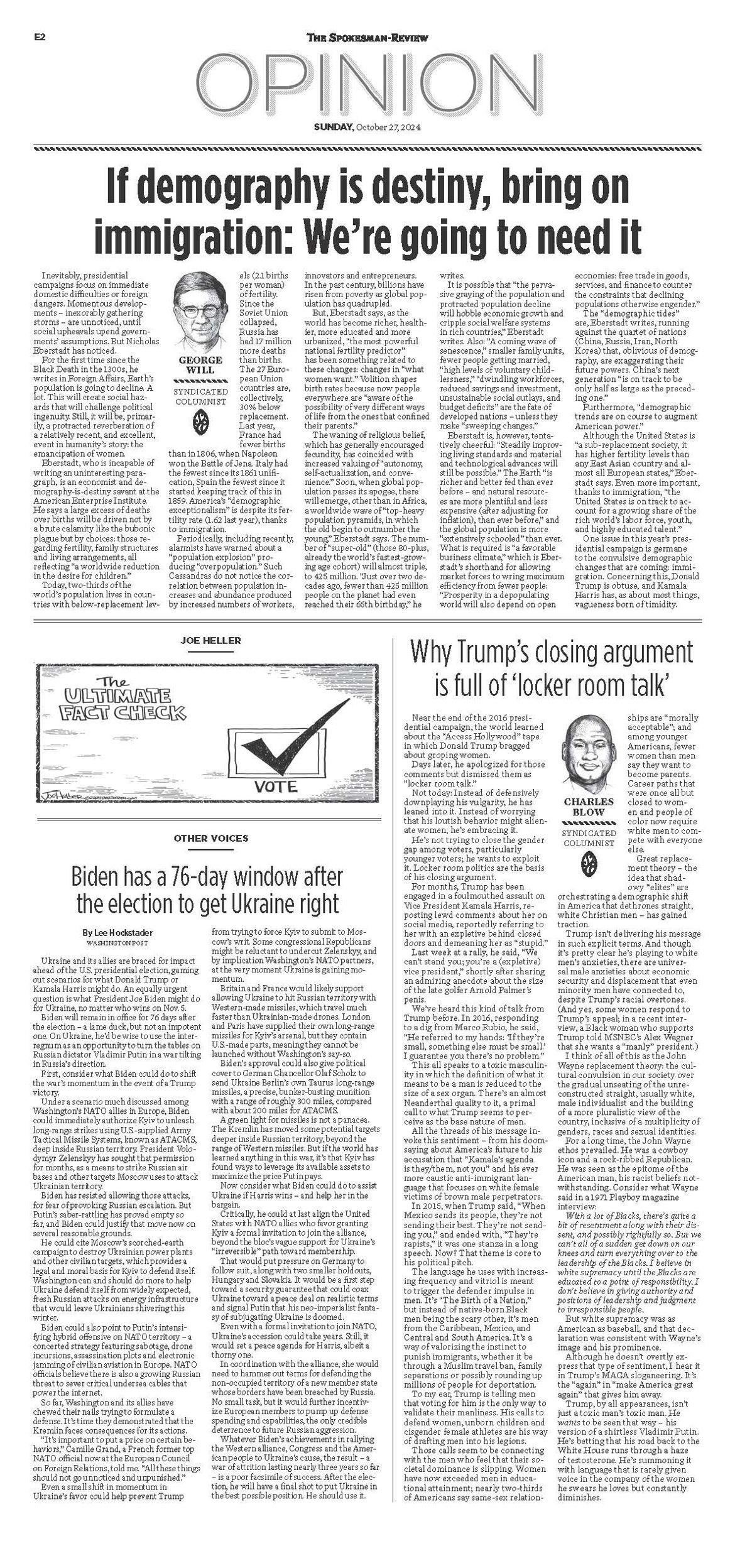 Opinion Front Page for Oct. 27, 2024 The SpokesmanReview