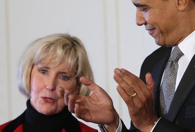 President Barack Obama applauds Lilly Ledbetter on  Thursday at the White House.  (Associated Press / The Spokesman-Review)