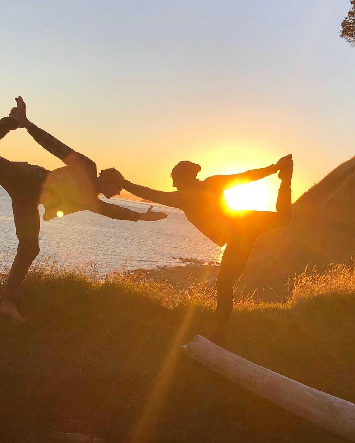 Sunset yoga bringing balance to the day. (Tilda Falconer / Courtesy)