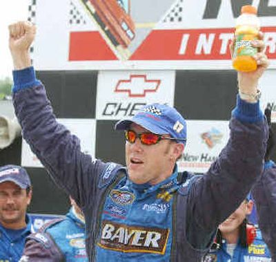 
Matt Kenseth celebrates win in NASCAR Busch Siemens 200 in New Hampshire. 
 (Associated Press / The Spokesman-Review)