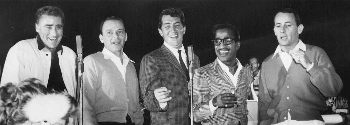 The “Rat Pack” is shown together on a Las Vegas stage in this January 1961 file photo. They are, from left, Peter Lawford, Frank Sinatra, Dean Martin, Sammy Davis Jr. and Joey Bishop.