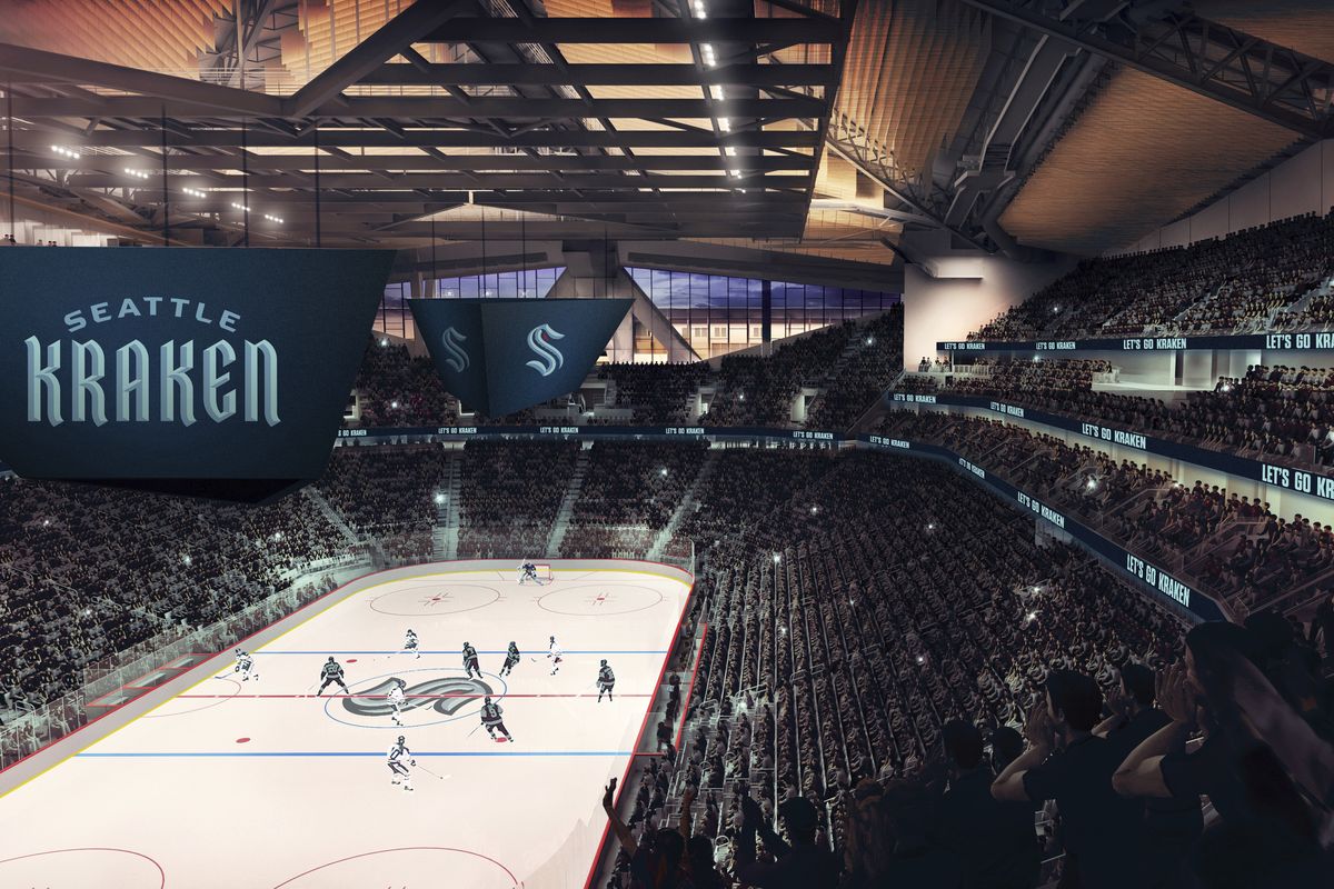 This artists rendering released Thursday, July 23, 2020, by the Seattle Kraken, shows the NHL hockey team