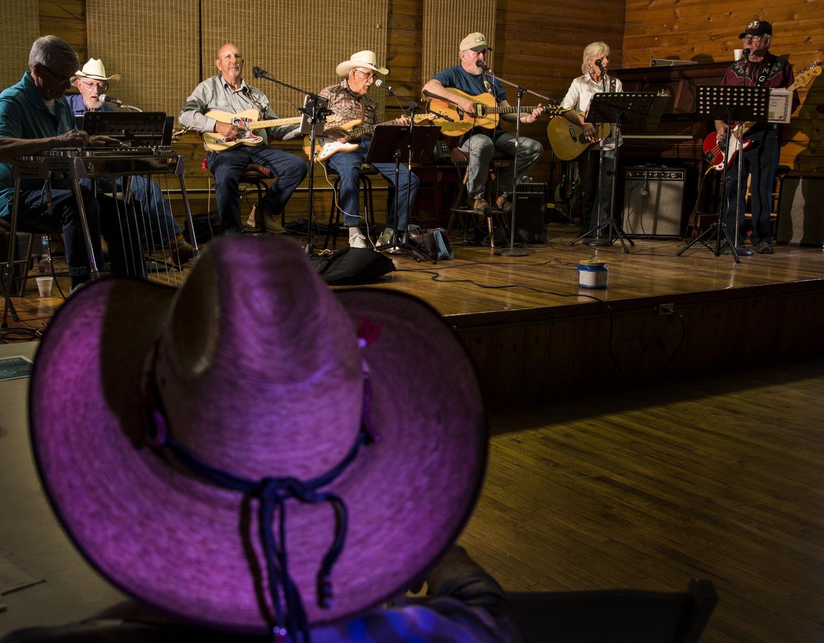 At the Arden Community Hall, the Arden Gang, a group of local musicians play traditional country music Wednesday. The performance is free, they just ask for a donation that the band turns back to the hall for upkeep. (Colin Mulvany / The Spokesman-Review)