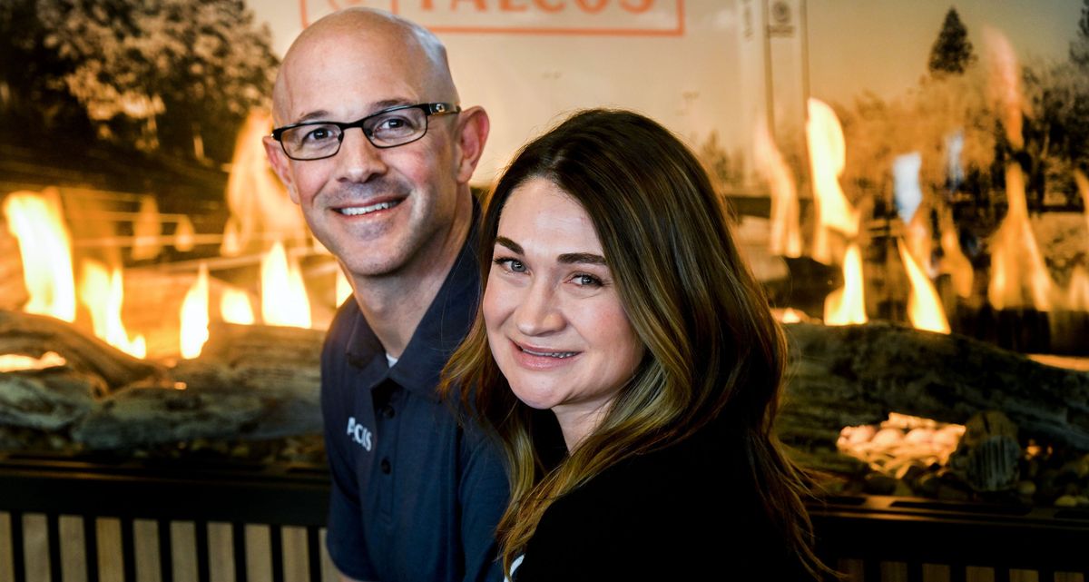 Falco’s owners Grant and Andrea Falco are photographed Thursday in their show room.  (Kathy Plonka/The Spokesman-Review)