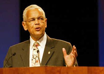 
 Julian Bond, gives the keynote address at the NAACP' 94th annual convention in 2003.
 (File/Associated Press / The Spokesman-Review)