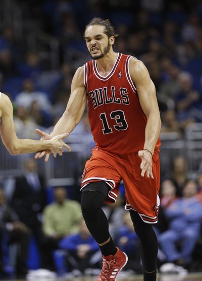 Chicago’s Joakim Noah had 26 points and 19 rebounds against Orlando. (Associated Press)