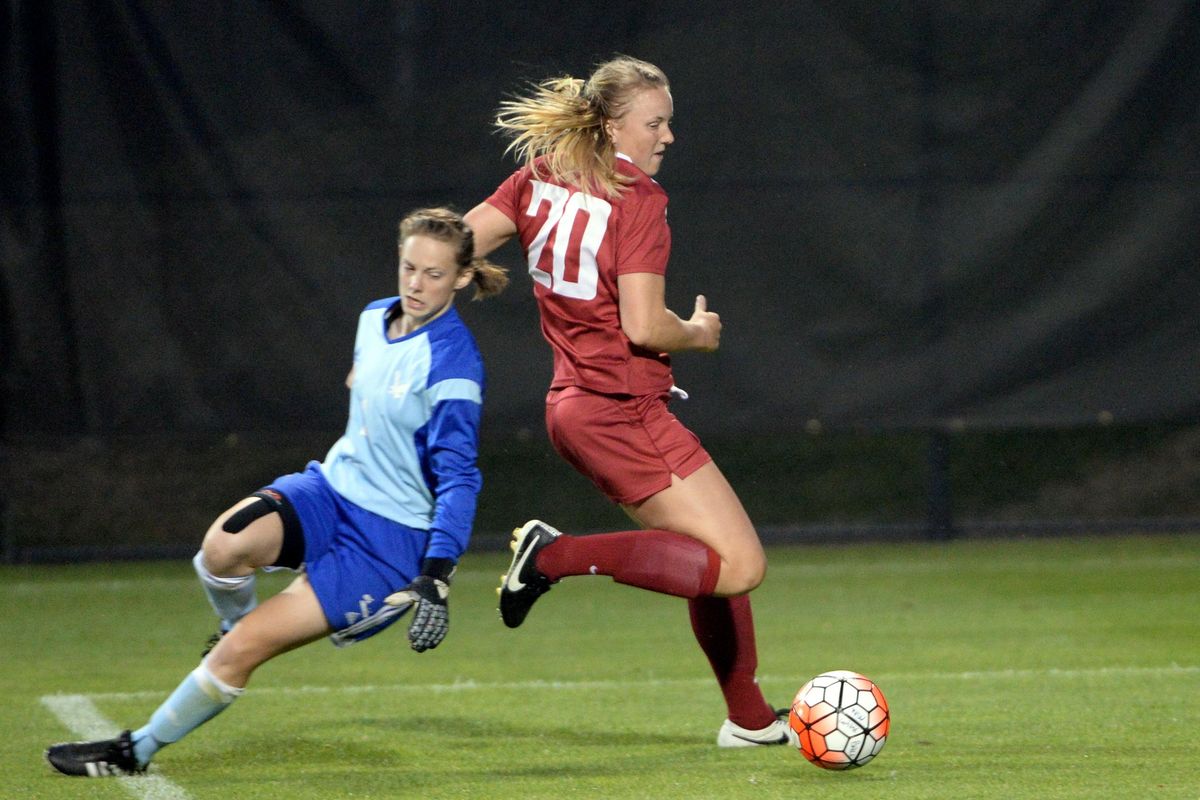 Washington State forward Kourtney Guetlein, a fifth-year senior from Colorado, has been a “dominating force on the field,” according to WSU coach Todd Shulenberger. (<!-- No photographer provided --> / WSU photo)