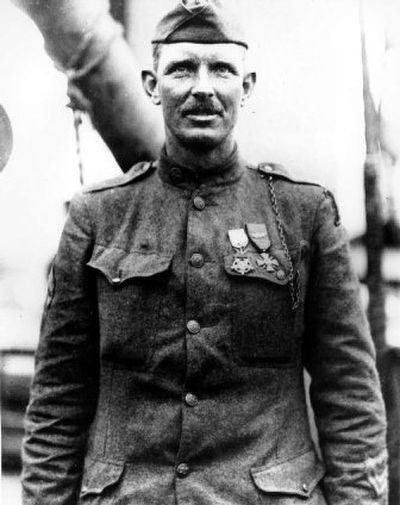 
Sgt. Alvin York of the U.S. Army   received the Medal of Honor for killing 25 Germans, capturing 132 prisoners and  35 machine guns. 
 (1919 file photo by Associated Press / The Spokesman-Review)