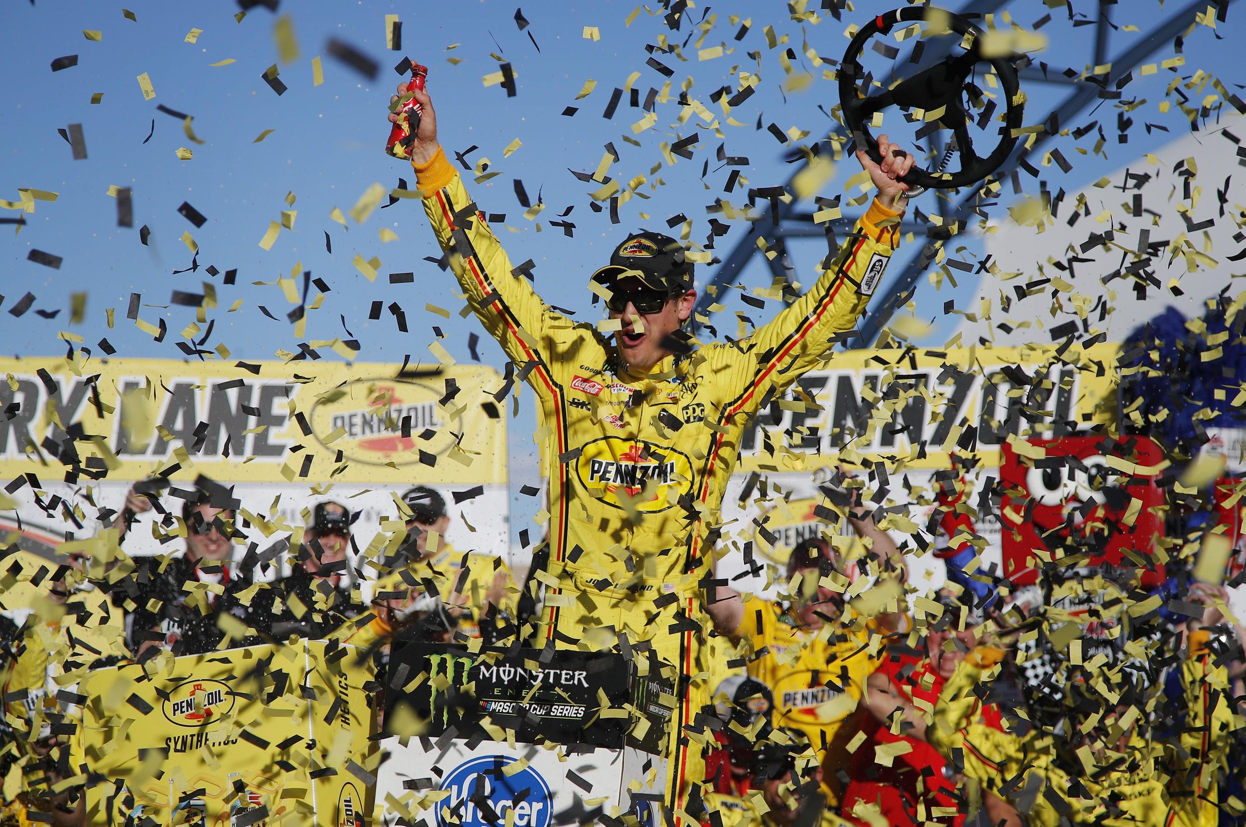 Joey Logano holds off Brad Keselowski for Vegas NASCAR win The