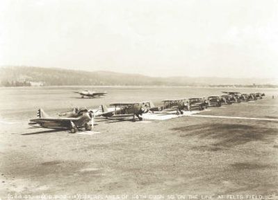 
Felts Field was named in memory of Lt. James Buell Felts, publisher of the Valley Herald, who died in May 1927 during a training flight. 
 (Photos from  archive / The Spokesman-Review)