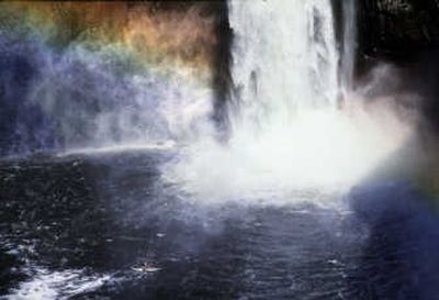 
A canoeist approaches the spill plume of Palouse Falls. A good guidebook and reliable paddling partners help peg the best time to see this spectacle up close.
 (File / The Spokesman-Review)