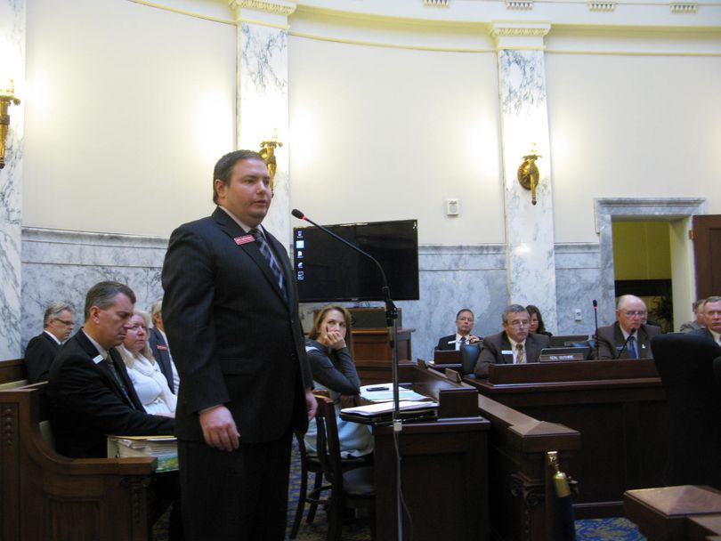 Will Goodman, state Department of Education technology director, addresses lawmakers on Friday morning (Betsy Russell)