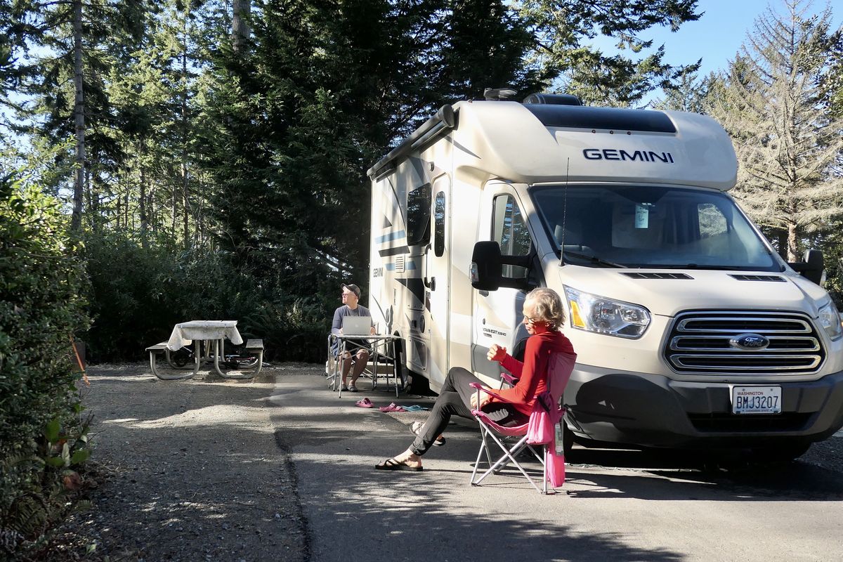 The sites at Harris Beach State Park in Brookings, Ore., are spacious and secluded. (John Nelson)