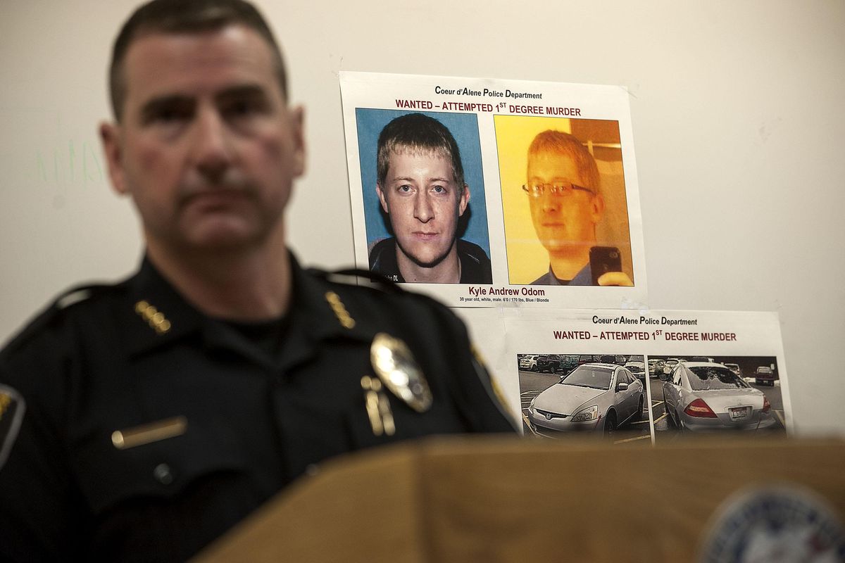 Coeur d’Alene police Chief Lee White said at a press conference Monday, March 7, 2016, that the suspect in the shooting of Tim Remington of the Altar Church was armed inside the church during services and that the outcome “could have been much worse.” (Kathy Plonka / The Spokesman-Review)