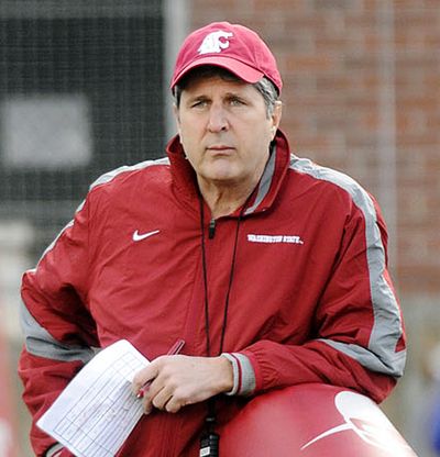 Washington State head coach Mike Leach will hold his first spring game today at Albi Stadium. (Kyle Mills / Lewiston Tribune)