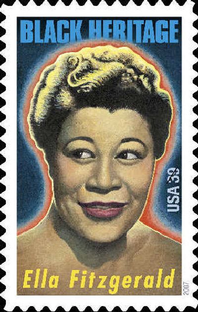 
The new U.S. Postal Service stamp honoring singer Ella Fitzgerald. will be released today during ceremonies at the Lincoln Center in New York. 
 (Associated Press / The Spokesman-Review)