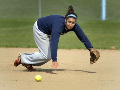 Central Valley shortstop Alexa Morales goes hard for a ground ball during practice Monday. The three-time all-GSL player has signed to play softball at Portland State University.  (J. BART RAYNIAK / The Spokesman-Review)