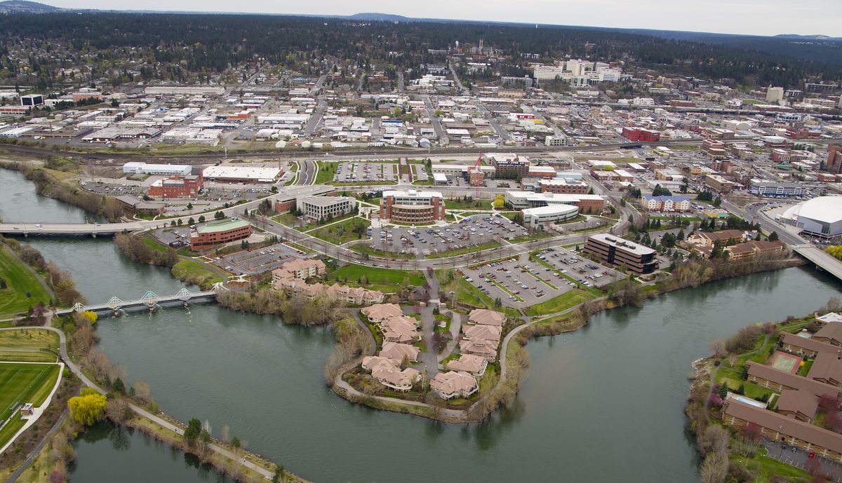 The Riverpoint campus on the east end of downtown Spokane continues to grow. It will be a union of public and private research and enterprise. (Colin Mulvany)