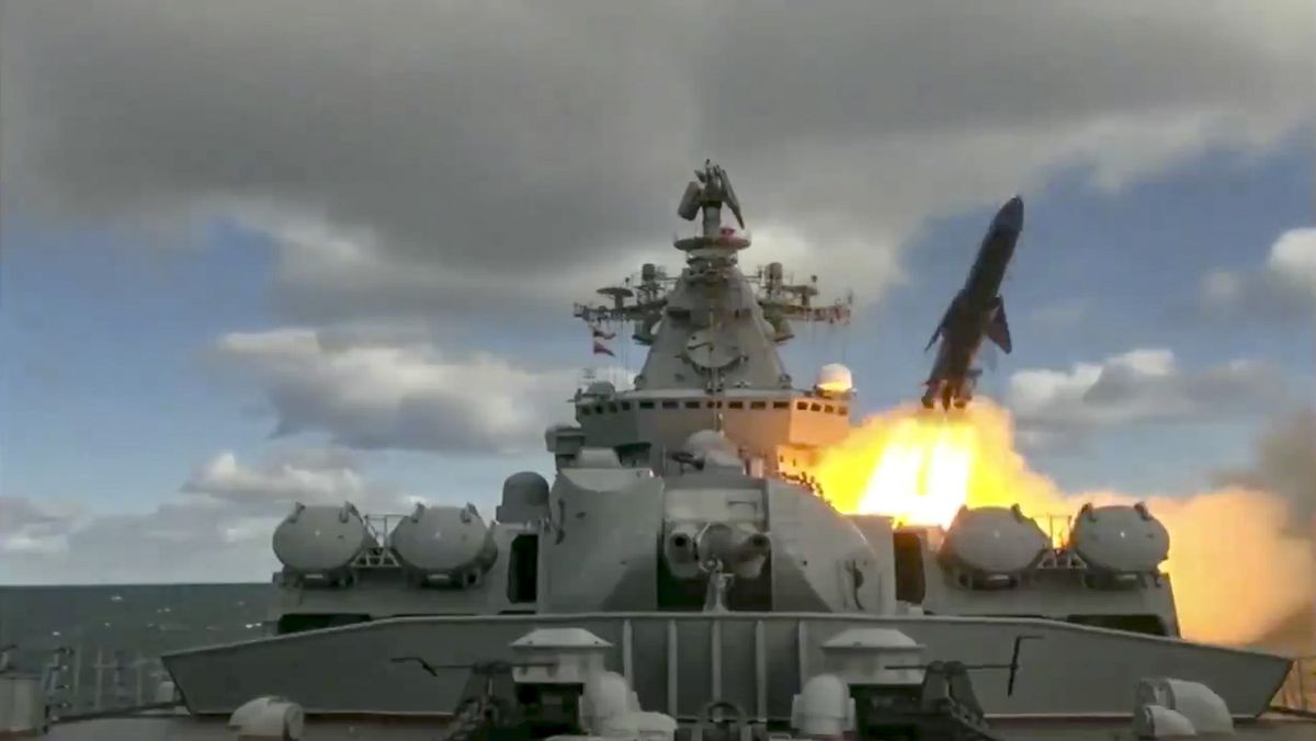 In this undated video grab provided by Russian Defense Ministry Press Service, Russia