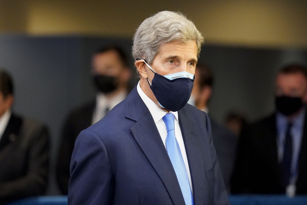 John Kerry, U.S. Special Presidential Envoy for Climate, arrives at United Nations headquarters, Tuesday, Sept. 21, 2021, during the 76th Session of the U.N. General Assembly in New York.  (John Minchillo)