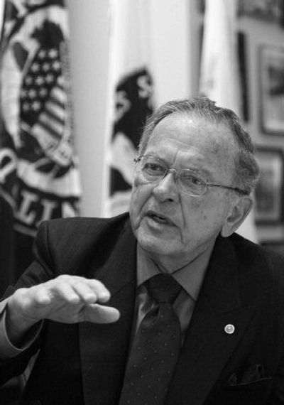 
Sen. Ted Stevens, R-Alaska, gestures during an interview in his office on Thursday.  
 (Associated Press / The Spokesman-Review)