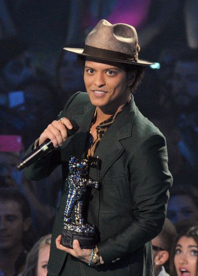Bruno Mars is honored at the MTV Video Music Awards last month. (Associated Press)