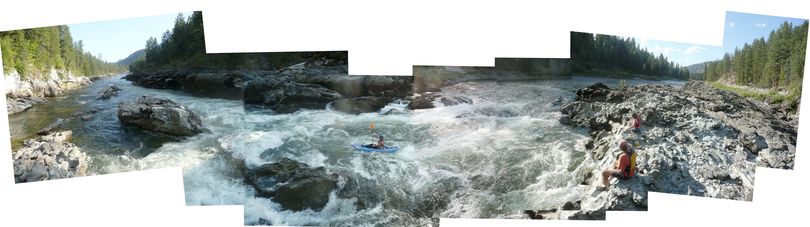 Bob Whittaker of Republic paddles Kettle River Gorge in Ferry County between Orient and Barstow in this 