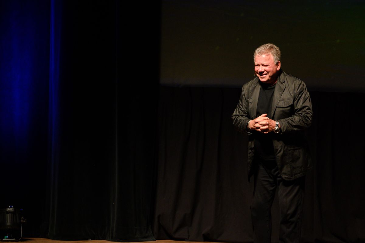 William Shatner, 88, who played Capt. James T. Kirk in the “Star Trek” TV series and movies, came to Spokane’s First Interstate Center for the Arts on Friday night to host a screening of “The Wrath of Khan” and talk about the film and the many aspects of his long Hollywood TV and movie career. (Colin Mulvany / The Spokesman-Review)