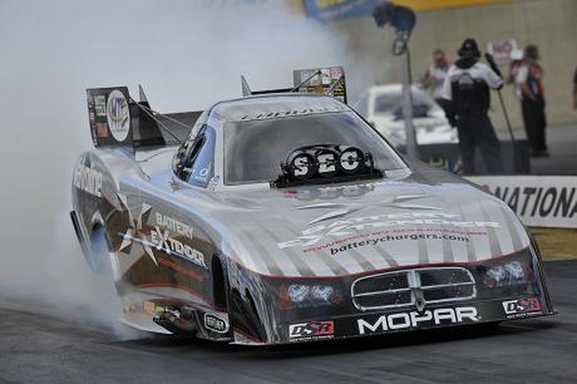 Jack Beckman leads NHRA Funny Car qualifying at Maple Grove. (Photo courtesy of NHRA)