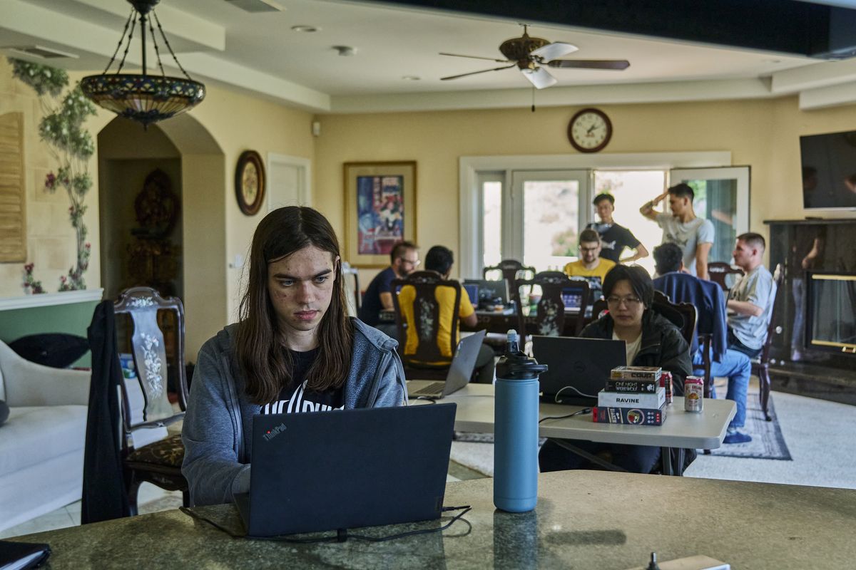 Internet security researchers work on building a cyber reasoning system that uses AI to detect and fix vulnerabilities in open source software. MUST CREDIT: Philip Cheung/For The Washington Post  (Philip Cheung/For The Washington Post)